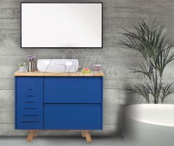ארון אמבטיה עומד אפוקסי נטלי בוצר כולל כיור ומראה